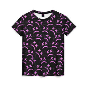 Женская футболка 3D с принтом LIL PEEP в Тюмени, 100% полиэфир ( синтетическое хлопкоподобное полотно) | прямой крой, круглый вырез горловины, длина до линии бедер | lil peep | lil prince | logo | music | pink | rap | зарубежная музыка | зарубежные | лил пип | лого | маленький принц | музыка | реп | розовый