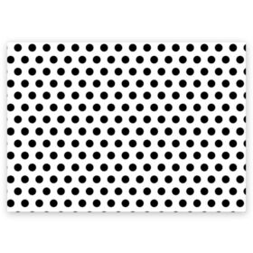 Поздравительная открытка с принтом Черный горошек в Тюмени, 100% бумага | плотность бумаги 280 г/м2, матовая, на обратной стороне линовка и место для марки
 | белый | горошек | круги | кружки | текстура | черный горох | черный горошек | шарики