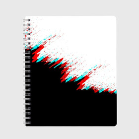 Тетрадь с принтом КРАСКА И НИЧЕГО ЛИШНЕГО в Тюмени, 100% бумага | 48 листов, плотность листов — 60 г/м2, плотность картонной обложки — 250 г/м2. Листы скреплены сбоку удобной пружинной спиралью. Уголки страниц и обложки скругленные. Цвет линий — светло-серый
 | abstract | colors | glitch | lines | paints | pattern | stripes | texture | абстракция | глитч | краски | полосы | узор