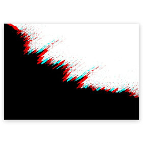 Поздравительная открытка с принтом КРАСКА И НИЧЕГО ЛИШНЕГО в Тюмени, 100% бумага | плотность бумаги 280 г/м2, матовая, на обратной стороне линовка и место для марки
 | abstract | colors | glitch | lines | paints | pattern | stripes | texture | абстракция | глитч | краски | полосы | узор