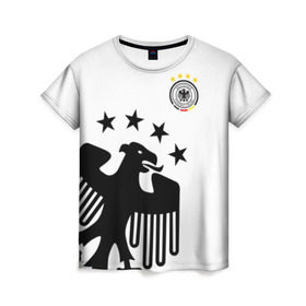 Женская футболка 3D с принтом Сборная Германии в Тюмени, 100% полиэфир ( синтетическое хлопкоподобное полотно) | прямой крой, круглый вырез горловины, длина до линии бедер | deutsche | deutschland | die mannschaft | germany | германия | немецкая сборная | сборная | сборная гемании по футболу | сборная германии | форма | футбол