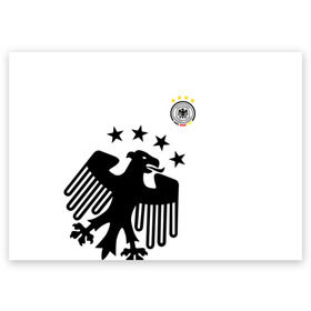 Поздравительная открытка с принтом Сборная Германии в Тюмени, 100% бумага | плотность бумаги 280 г/м2, матовая, на обратной стороне линовка и место для марки
 | deutsche | deutschland | die mannschaft | germany | германия | немецкая сборная | сборная | сборная гемании по футболу | сборная германии | форма | футбол