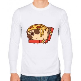 Мужской лонгслив хлопок с принтом Pizza Dog в Тюмени, 100% хлопок |  | amimals | cook | dog | doggy | food | pizza | woof | боксер | бульдог | бультерьер | волк | гав | доберман | дог | долматинец | друг | еда | животные | йорк | кок | мопс | овчарка | пёс | песик | питомец | пицца | повар | пудель