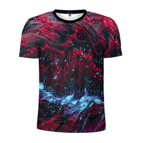 Мужская футболка 3D спортивная с принтом Всплеск Красного в Тюмени, 100% полиэстер с улучшенными характеристиками | приталенный силуэт, круглая горловина, широкие плечи, сужается к линии бедра | Тематика изображения на принте: abstraction | neon | red devil | storm | trend | water | абстракция | буря | весна | вода | всплеск | зима | краска | краски | красный | лето | мода | неон | неоновые цвета | осень | природа | сила | стиль | тренды | шторм | яркие