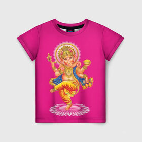 Детская футболка 3D с принтом Ганеша в Тюмени, 100% гипоаллергенный полиэфир | прямой крой, круглый вырез горловины, длина до линии бедер, чуть спущенное плечо, ткань немного тянется | character | deity | elephant | four | ganesh | god | gold | hands | head | hinduism | jewel | jewels | lord | ornament | pattern | well being | wisdom | благополучие | бог | божество | владыка | ганеша | голова | драгоценности | золото | индуизм | мудрост
