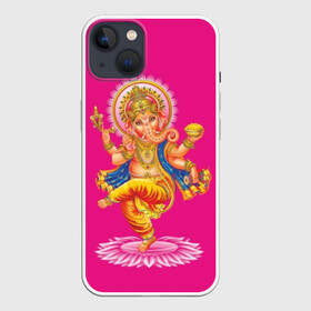 Чехол для iPhone 13 с принтом Ганеша в Тюмени,  |  | character | deity | elephant | four | ganesh | god | gold | hands | head | hinduism | jewel | jewels | lord | ornament | pattern | well being | wisdom | благополучие | бог | божество | владыка | ганеша | голова | драгоценности | золото | индуизм | мудрост