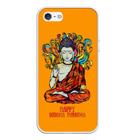 Чехол для iPhone 5/5S матовый с принтом Happy Buddha Purnima в Тюмени, Силикон | Область печати: задняя сторона чехла, без боковых панелей | Тематика изображения на принте: buddha | golden | happy | indian | kesa | lotus | monk | orange | ornament | pattern | pose | religion | shakyamuni | spiritual | te | будда | буддизм | духовный | золотой | индийский | кашая | кэса | лотос | оранжевый | орнамент | основатель | по