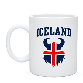 Кружка с принтом Исландия в Тюмени, керамика | объем — 330 мл, диаметр — 80 мм. Принт наносится на бока кружки, можно сделать два разных изображения | iceland | iseland | исландия | сборная | сборная исландии | сборная исландии по футболу | сборные | форма | футбол | чемпионат мира по футболу