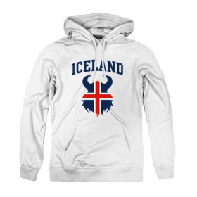Женская толстовка с принтом Исландия в Тюмени, френч-терри, мягкий теплый начес внутри (100% хлопок) | карман-кенгуру, эластичные манжеты и нижняя кромка, капюшон с подкладом и шнурком | iceland | iseland | исландия | сборная | сборная исландии | сборная исландии по футболу | сборные | форма | футбол | чемпионат мира по футболу