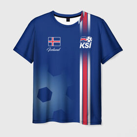 Мужская футболка 3D с принтом Сборная Исландии в Тюмени, 100% полиэфир | прямой крой, круглый вырез горловины, длина до линии бедер | iceland | iseland | исландия | сборная | сборная исландии | сборная исландии по футболу | сборные | форма | футбол | чемпионат мира по футболу