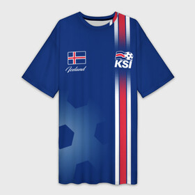 Платье-футболка 3D с принтом Сборная Исландии в Тюмени,  |  | iceland | iseland | исландия | сборная | сборная исландии | сборная исландии по футболу | сборные | форма | футбол | чемпионат мира по футболу