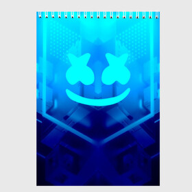 Скетчбук с принтом MARSHMELLO NEON в Тюмени, 100% бумага
 | 48 листов, плотность листов — 100 г/м2, плотность картонной обложки — 250 г/м2. Листы скреплены сверху удобной пружинной спиралью | Тематика изображения на принте: dj | glitch | marshmello | neon | techno | usa | абстракция | америка | глитч | клубная музыка | маршмелло | музыка | музыкант | неон | техно