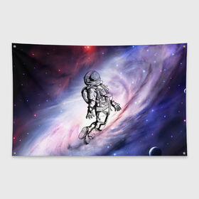Флаг-баннер с принтом космос в Тюмени, 100% полиэстер | размер 67 х 109 см, плотность ткани — 95 г/м2; по краям флага есть четыре люверса для крепления | астрономия | вселенная | галактика | графика | звезды | инопланетяне | космос | нло
