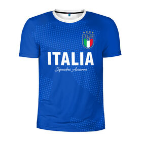 Мужская футболка 3D спортивная с принтом Сборная Италии в Тюмени, 100% полиэстер с улучшенными характеристиками | приталенный силуэт, круглая горловина, широкие плечи, сужается к линии бедра | italia | italy | squadra azzurra | италия | сборная италии | сборная италии по футболу | форма | футбольные сборные | чемпионат европы | чемпионат мира