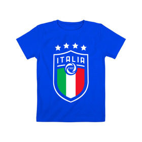 Детская футболка хлопок с принтом Сборная Италии в Тюмени, 100% хлопок | круглый вырез горловины, полуприлегающий силуэт, длина до линии бедер | italia | italy | squadra azzurra | италия | сборная италии | сборная италии по футболу | форма | футбольные сборные | чемпионат европы | чемпионат мира