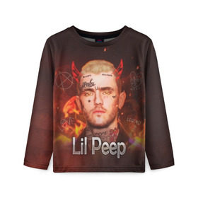 Детский лонгслив 3D с принтом Lil Peep в Тюмени, 100% полиэстер | длинные рукава, круглый вырез горловины, полуприлегающий силуэт
 | awful things | gustav | lil peep | густав ор | клауд | клауд рэп | лил | лили | певец | пееп | пеп | пип | пост эмо | реп | репер | рэп | рэпер | трэп | хип | хип хоп | хоп | эмо трэп