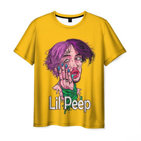 Мужская футболка 3D с принтом Lil Peep в Тюмени, 100% полиэфир | прямой крой, круглый вырез горловины, длина до линии бедер | awful things | gustav | lil peep | густав ор | клауд | клауд рэп | лил | лили | певец | пееп | пеп | пип | пост эмо | реп | репер | рэп | рэпер | трэп | хип | хип хоп | хоп | эмо трэп