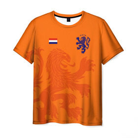 Мужская футболка 3D с принтом Сборная Голландии в Тюмени, 100% полиэфир | прямой крой, круглый вырез горловины, длина до линии бедер | holland | nederland | netherlands | голландия | нидерланды | сборная голландии | сборная голландии по футболу | сборная нидерландов | форма | футбольные сборные | чемпионат