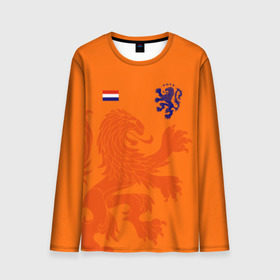 Мужской лонгслив 3D с принтом Сборная Голландии в Тюмени, 100% полиэстер | длинные рукава, круглый вырез горловины, полуприлегающий силуэт | holland | nederland | netherlands | голландия | нидерланды | сборная голландии | сборная голландии по футболу | сборная нидерландов | форма | футбольные сборные | чемпионат