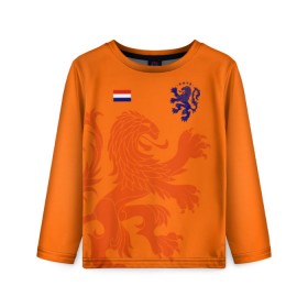 Детский лонгслив 3D с принтом Сборная Голландии в Тюмени, 100% полиэстер | длинные рукава, круглый вырез горловины, полуприлегающий силуэт
 | holland | nederland | netherlands | голландия | нидерланды | сборная голландии | сборная голландии по футболу | сборная нидерландов | форма | футбольные сборные | чемпионат