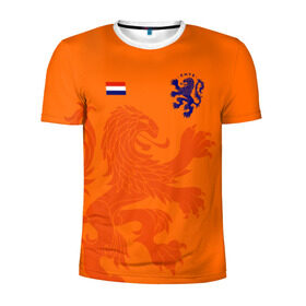 Мужская футболка 3D спортивная с принтом Сборная Голландии в Тюмени, 100% полиэстер с улучшенными характеристиками | приталенный силуэт, круглая горловина, широкие плечи, сужается к линии бедра | Тематика изображения на принте: holland | nederland | netherlands | голландия | нидерланды | сборная голландии | сборная голландии по футболу | сборная нидерландов | форма | футбольные сборные | чемпионат