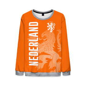 Мужской свитшот 3D с принтом Сборная Голландии в Тюмени, 100% полиэстер с мягким внутренним слоем | круглый вырез горловины, мягкая резинка на манжетах и поясе, свободная посадка по фигуре | Тематика изображения на принте: holland | nederland | netherlands | голландия | нидерланды | сборная голландии | сборная голландии по футболу | сборная нидерландов | форма | футбольные сборные | чемпионат