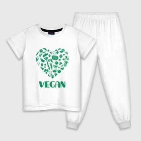 Детская пижама хлопок с принтом Vegan в Тюмени, 100% хлопок |  брюки и футболка прямого кроя, без карманов, на брюках мягкая резинка на поясе и по низу штанин
 | earth | green | greenpaece | nature | sport | vegan | world | yoga | веган | вегетарианец | гринпис | дерево | еда | животные | жизнь | здоровье | зеленый | йога | лес | любовь | мир | овощи | пища | планета | природа | растение