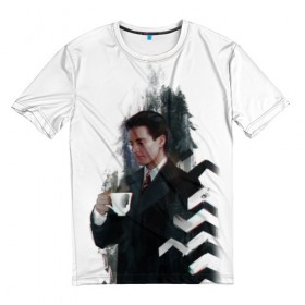 Мужская футболка 3D с принтом Twin Peaks в Тюмени, 100% полиэфир | прямой крой, круглый вырез горловины, длина до линии бедер | twin peaks | агент купер | девид линч | дейл | лора палмер | огонь иди за мной | одри хорн | совы не то чем кажутся | твин пикс