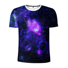 Мужская футболка 3D спортивная с принтом Космос в Тюмени, 100% полиэстер с улучшенными характеристиками | приталенный силуэт, круглая горловина, широкие плечи, сужается к линии бедра | galaxy | nebula | space | star | абстракция | вселенная | галактика | звезда | звезды | космический | планеты
