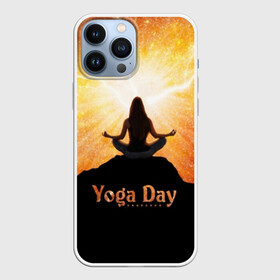 Чехол для iPhone 13 Pro Max с принтом International Yoga Day в Тюмени,  |  | 21 июня | day | energy | girl | international | ju | lightning | lotus | meditation | mountain | pose | silhouette | sky | space | stars | universe | woman | yoga | yogi | вселенная | гора | девушка | день | женщина | звёзды | йог | йоги | космос | лотос 