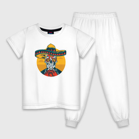 Детская пижама хлопок с принтом Синко де Майо в Тюмени, 100% хлопок |  брюки и футболка прямого кроя, без карманов, на брюках мягкая резинка на поясе и по низу штанин
 | 5 de mayo | mexico | skull | де | майо | мексика | синко | сомбреро | туризм | череп | черепа
