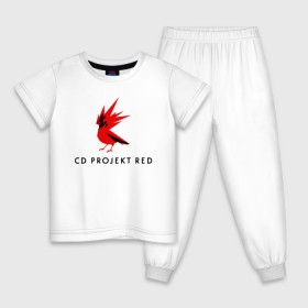 Детская пижама хлопок с принтом CD RPOJECT RED в Тюмени, 100% хлопок |  брюки и футболка прямого кроя, без карманов, на брюках мягкая резинка на поясе и по низу штанин
 | Тематика изображения на принте: 2019 | cd project red | cyberpunk 2077 | future | hack | night city | samurai | sci fi | андроиды | безумие | будущее | киберпанк 2077 | логотип | роботы | самураи | фантастика | цифры