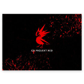 Поздравительная открытка с принтом CD RPOJECT RED в Тюмени, 100% бумага | плотность бумаги 280 г/м2, матовая, на обратной стороне линовка и место для марки
 | Тематика изображения на принте: 2019 | cd project red | cyberpunk 2077 | future | hack | night city | samurai | sci fi | андроиды | безумие | будущее | киберпанк 2077 | логотип | роботы | самураи | фантастика | цифры