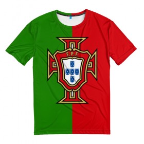 Мужская футболка 3D с принтом Сборная Португалии в Тюмени, 100% полиэфир | прямой крой, круглый вырез горловины, длина до линии бедер | portugal | криштиану роналду | португалия | португальская сборная | сборная португалии | сборная португалии по футболу | форма | футбол | чемпионат