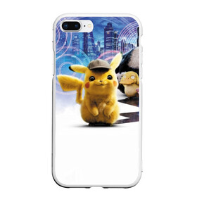 Чехол для iPhone 7Plus/8 Plus матовый с принтом Detective Pikachu (НА СПИНЕ) в Тюмени, Силикон | Область печати: задняя сторона чехла, без боковых панелей | detective pikachu | pikachu | pokemon | детектив пикачу | пика | покемон