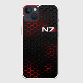 Чехол для iPhone 13 с принтом MASS EFFECT N7 | СТАЛЬНАЯ БРОНЯ в Тюмени,  |  | n7 | texture | броня | костюм | масс эффект | н7 | соты | стальная броня | стальные соты | текстура | шепард