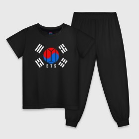 Детская пижама хлопок с принтом BTS KOREA в Тюмени, 100% хлопок |  брюки и футболка прямого кроя, без карманов, на брюках мягкая резинка на поясе и по низу штанин
 | bangtan boys | bt21 | bts | bts army | bts stickers | j hope | jimin | jin | jungkook | k pop | korea | rap monster | rapmon | suga | v | бтс | корея | стикеры bts