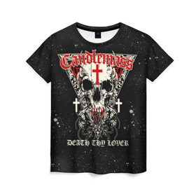 Женская футболка 3D с принтом Candlemass в Тюмени, 100% полиэфир ( синтетическое хлопкоподобное полотно) | прямой крой, круглый вырез горловины, длина до линии бедер | doom | metal | группы | дум | дум метал | метал | музыка | рок