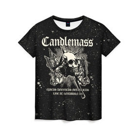 Женская футболка 3D с принтом Candlemass в Тюмени, 100% полиэфир ( синтетическое хлопкоподобное полотно) | прямой крой, круглый вырез горловины, длина до линии бедер | doom | metal | группы | дум | дум метал | метал | музыка | рок
