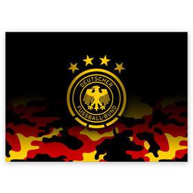 Поздравительная открытка с принтом Сборная Германии в Тюмени, 100% бумага | плотность бумаги 280 г/м2, матовая, на обратной стороне линовка и место для марки
 | deutsche | deutschland | die mannschaft | germany | германия | немецкая сборная | сборная | сборная гемании по футболу | сборная германии | форма | футбол