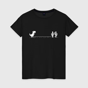 Женская футболка хлопок с принтом Динохром, динозавр в Тюмени, 100% хлопок | прямой крой, круглый вырез горловины, длина до линии бедер, слегка спущенное плечо | chrome | dino | dinochrome | google | гугл | динозавр | динохром