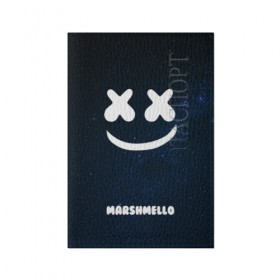 Обложка для паспорта матовая кожа с принтом Marshmello Cosmos в Тюмени, натуральная матовая кожа | размер 19,3 х 13,7 см; прозрачные пластиковые крепления | Тематика изображения на принте: dj | marshmello | usa | америка | клубная музыка | космос | мармело | маршмелло | маршмеллоу | музыка | музыкант | небо