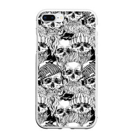 Чехол для iPhone 7Plus/8 Plus матовый с принтом Human skulls в Тюмени, Силикон | Область печати: задняя сторона чехла, без боковых панелей | beard | death | fashionable | hairstyle | hat | hipster | human | knitted | men | mustache | skull | street | style | symbol | борода | вязаная | модная | мужчины | прическа | символ | стиль | уличный | усы | хипстер | человеческие | черепа | шап