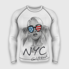 Мужской рашгард 3D с принтом NYC girlfriend в Тюмени,  |  | beautiful | blonde | city | flag | girl | girlfriend | new york | reflection | stars | stripes | usa | блондинка | город | девушка | звезды | красивая | нью йорк | отражение | очки | подруга | полосы | сша | флаг