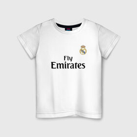 Детская футболка хлопок с принтом MODRIC REAL в Тюмени, 100% хлопок | круглый вырез горловины, полуприлегающий силуэт, длина до линии бедер | modric | real | real madrid | лука модрич | модрич | реал | реал мадрид