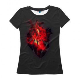 Женская футболка 3D с принтом Space Heart в Тюмени, 100% полиэфир ( синтетическое хлопкоподобное полотно) | прямой крой, круглый вырез горловины, длина до линии бедер | space
heart
космос
космическое сердце
сердце