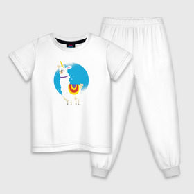 Детская пижама хлопок с принтом Альпака Единорог в Тюмени, 100% хлопок |  брюки и футболка прямого кроя, без карманов, на брюках мягкая резинка на поясе и по низу штанин
 | Тематика изображения на принте: alpaca | unicorn | альпака | альпаки | лама | ламы