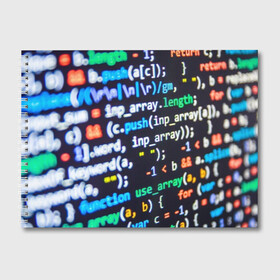 Альбом для рисования с принтом ТЫЖ ПРОГРАММИСТ! в Тюмени, 100% бумага
 | матовая бумага, плотность 200 мг. | Тематика изображения на принте: буквы | код | кодер | коды | переменные | программирование | программист | си плас плас | строки кода | цифры