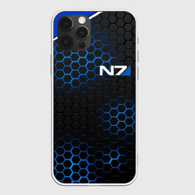 Чехол для iPhone 12 Pro Max с принтом MASS EFFECT N7 в Тюмени, Силикон |  | blue | n7 | neon | броня | костюм | масс эффект | н7 | неон | синий | соты | стальная броня | стальные соты | шепард