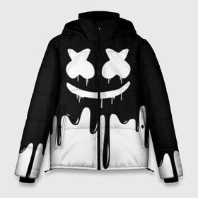 Мужская зимняя куртка 3D с принтом MARSHMELLO в Тюмени, верх — 100% полиэстер; подкладка — 100% полиэстер; утеплитель — 100% полиэстер | длина ниже бедра, свободный силуэт Оверсайз. Есть воротник-стойка, отстегивающийся капюшон и ветрозащитная планка. 

Боковые карманы с листочкой на кнопках и внутренний карман на молнии. | black  white | colors | dj | marshmello | paints | usa | америка | клубная музыка | краски | маршмелло | музыка | музыкант